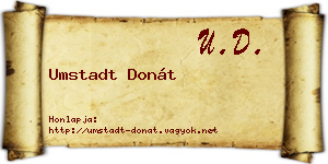 Umstadt Donát névjegykártya